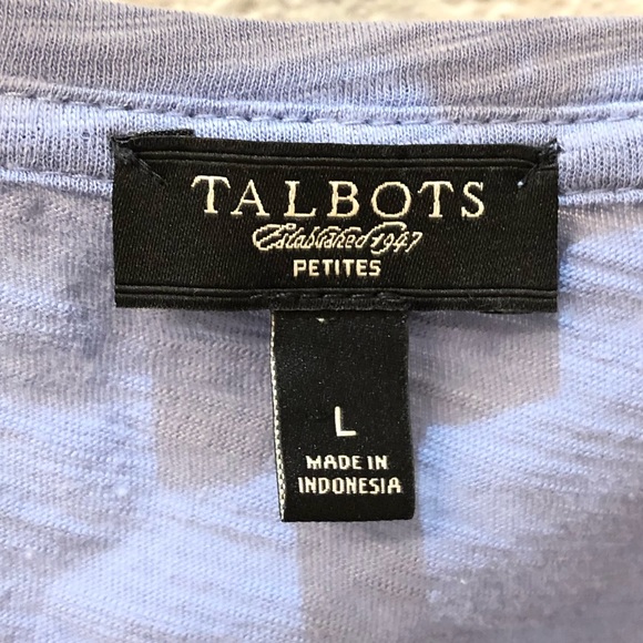 TALBOTS PETITES Ruffled Front T Shirt Petite L - Picture 4 of 6